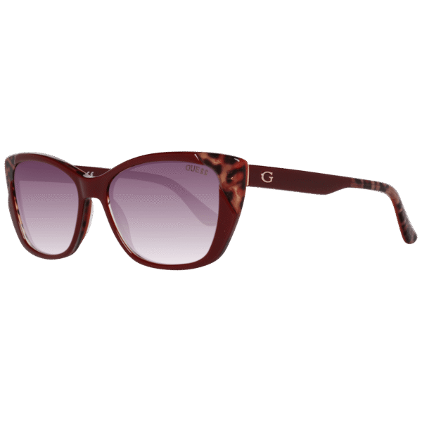 Guess Katzenaugen Sonnenbrille GU7511 5566F in Burgunder – 45° Seitenansicht