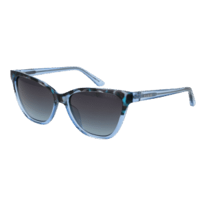 Guess Katzenaugen Sonnenbrille GU7777 5592W in Blau – 45° Seitenansicht