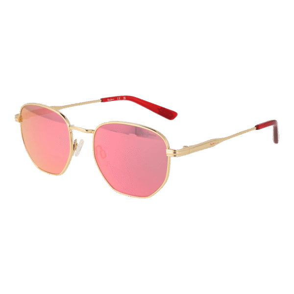 Pepe Jeans Rechteck Sonnenbrille PJ5195 51456 in Gold – 45° Seitenansicht