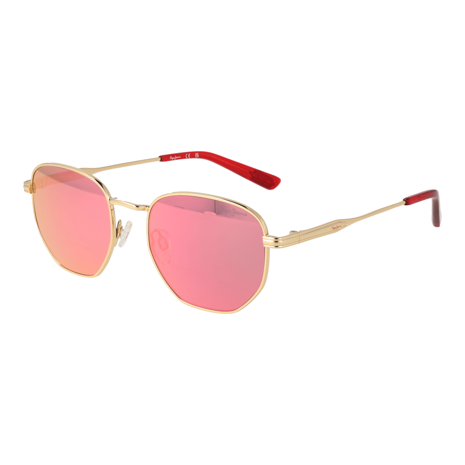 Pepe Jeans Rechteck Sonnenbrille PJ5195 51456 in Gold – 45° Seitenansicht