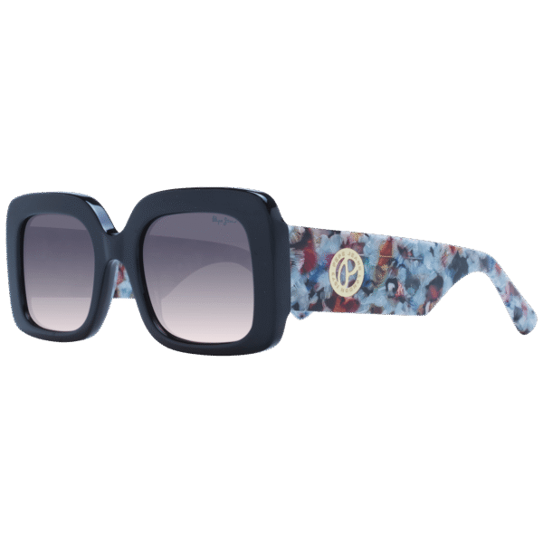 Pepe Jeans Rechteck Sonnenbrille PJ7429 52090 in Schwarz – 45° Seitenansicht