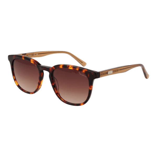 Pepe Jeans Rechteck Sonnenbrille PJ7434 52010 in Braun – 45° Seitenansicht