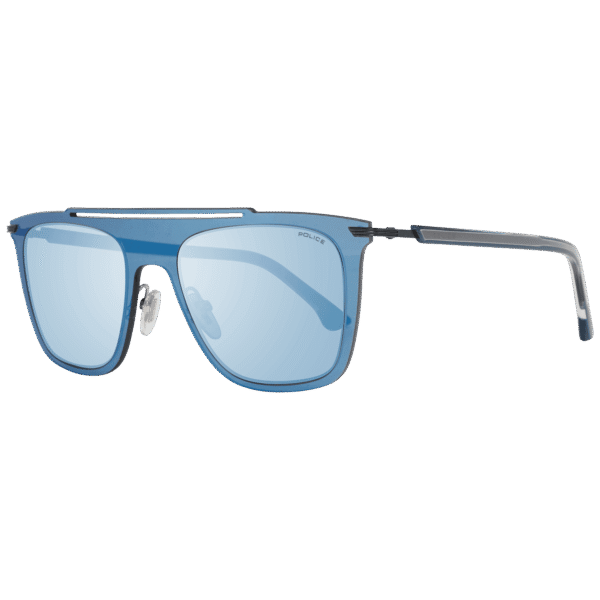 Police Rechteck Sonnenbrille SPL581 52627B in Blau – 45° Seitenansicht