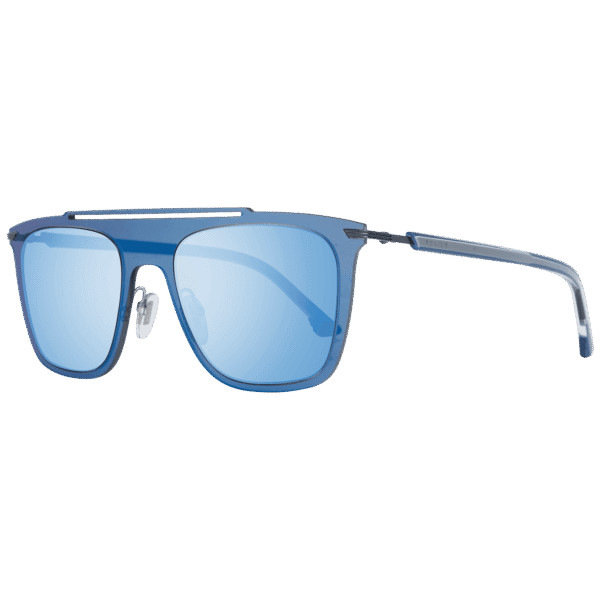 Police Rechteck Sonnenbrille PL581M 52627B in Blau – 45° Seitenansicht