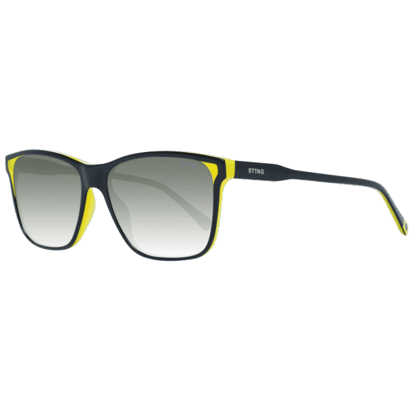 Sting Rechteck Sonnenbrille SST133 570B29 in Schwarz – 45° Seitenansicht