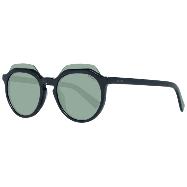 Sting Rund Sonnenbrille SST197 490700 in Schwarz – 45° Seitenansicht