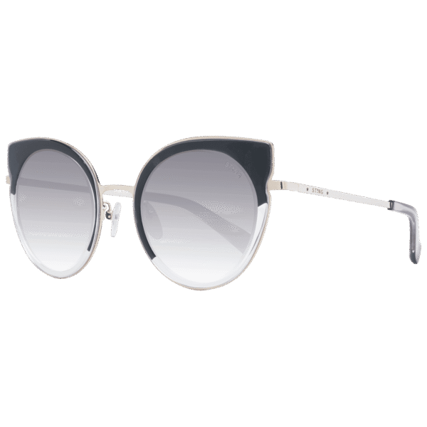 Sting Katzenaugen Sonnenbrille SST324 5006Q9 in Schwarz – 45° Seitenansicht