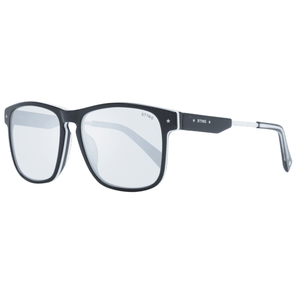 Sting Quadrat Sonnenbrille SST384 559H9X in Schwarz – 45° Seitenansicht