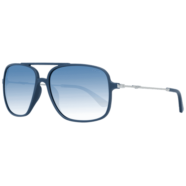 Police Rechteck Sonnenbrille SPLD40M 599NQP in Blau – 45° Seitenansicht