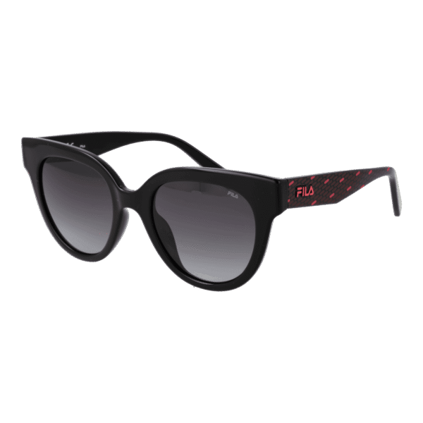 Fila Sonnenbrille SFI119 510Z42 – 45° Seitenansicht Fila Katzenaugen Sonnenbrille SFI119 510Z42 in Schwarz – 45° Seitenansicht