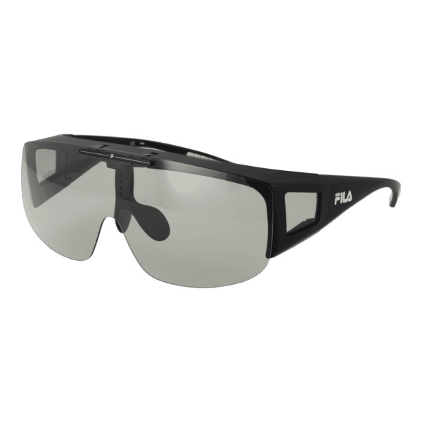 Fila Sonnenbrille SFI126 99U28F – 45° Seitenansicht Fila Monoscheibe Sonnenbrille SFI126 99U28F in Schwarz – 45° Seitenansicht