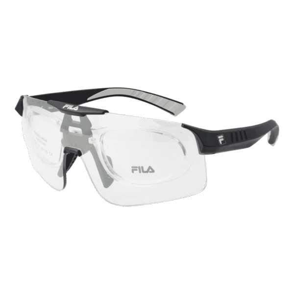 Fila Monoscheibe Sonnenbrille SFI127 99R43X in Schwarz – 45° Seitenansicht