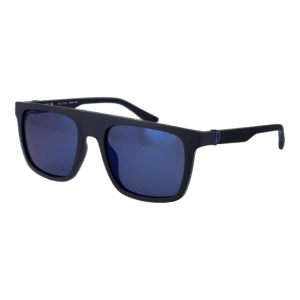 Police Quadrat Sonnenbrille SPLF61M55C03P in Blau – 45° Seitenansicht