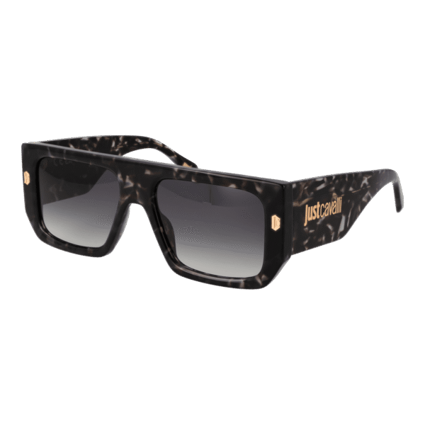 Just Cavalli Quadrat Sonnenbrille SJC022 56096N in Schwarz – 45° Seitenansicht
