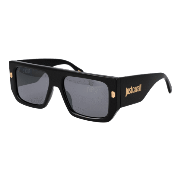 Just Cavalli Quadrat Sonnenbrille SJC022 56700X in Schwarz – 45° Seitenansicht