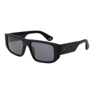 Police Quadrat Sonnenbrille SPLL13M55703X in Schwarz – 45° Seitenansicht