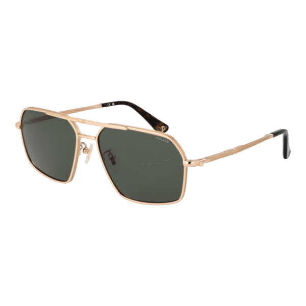 Police Rechteck Sonnenbrille SPLL86 580349 in Gold – 45° Seitenansicht