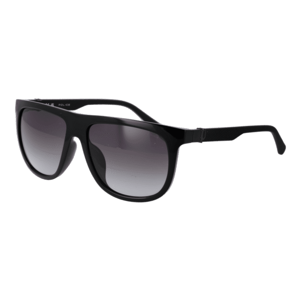 Police Quadrat Sonnenbrille SPLN33 590Z42 in Schwarz – 45° Seitenansicht