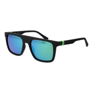 Police Quadrat Sonnenbrille SPLF61 55U28V in Schwarz – 45° Seitenansicht