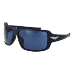 Police Rechteck Sonnenbrille SPLN37 650C03 in Blau – 45° Seitenansicht