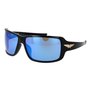 Police Rechteck Sonnenbrille SPLN37 650Z42 in Schwarz – 45° Seitenansicht