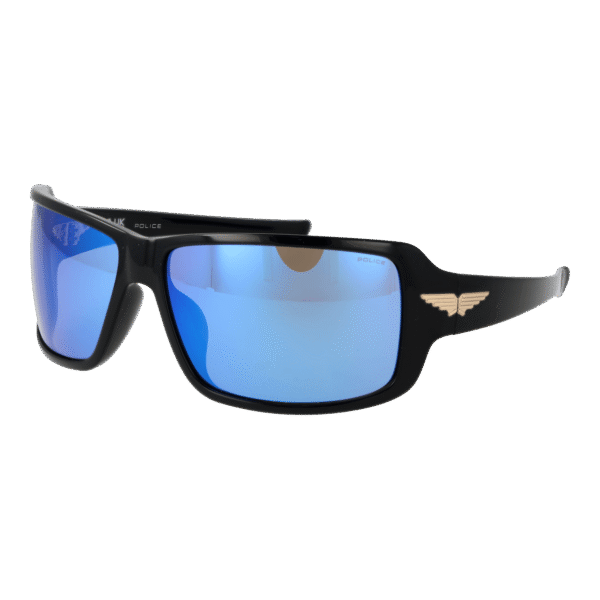 Police Rechteck Sonnenbrille SPLN37 650Z42 in Schwarz – 45° Seitenansicht