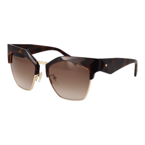 Police Quadrat Sonnenbrille SPLN59 5601AY in Braun – 45° Seitenansicht