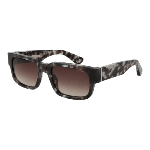 Police Quadrat Sonnenbrille SPLP24 5407MR in Grau – 45° Seitenansicht