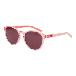 Tommy Hilfiger Rund Sonnenbrille TH 2121/S 47733U1 in Rosa – 45° Seitenansicht