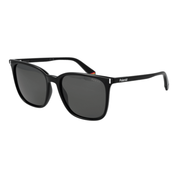 Polaroid Quadrat Sonnenbrille PLD 6226/S 54807M9 in Schwarz – 45° Seitenansicht