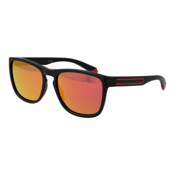 Polaroid Rechteck Sonnenbrille PLD 2161/S 57OITOZ in Schwarz – 45° Seitenansicht