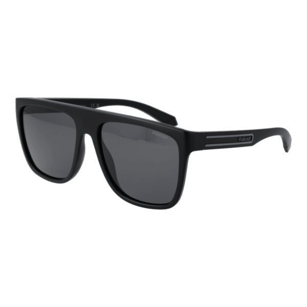 Polaroid Rechteck Sonnenbrille PLD 2162/S 56003M9 in Schwarz – 45° Seitenansicht
