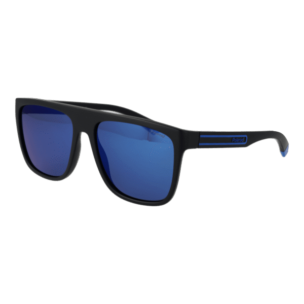 Polaroid Rechteck Sonnenbrille PLD 2162/S 580VK5X in Schwarz – 45° Seitenansicht