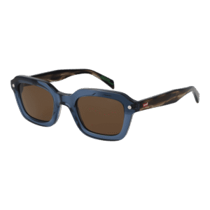 Levi's Rechteck Sonnenbrille LV 5074/S 48PJP70 in Blau – 45° Seitenansicht