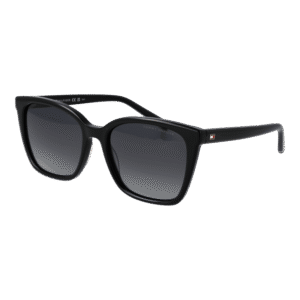 Tommy Hilfiger Rechteck Sonnenbrille TH 2226/S 548079O in Schwarz – 45° Seitenansicht