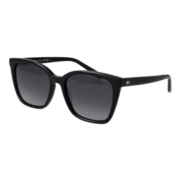 Tommy Hilfiger Rechteck Sonnenbrille TH 2226/S 548079O in Schwarz – 45° Seitenansicht