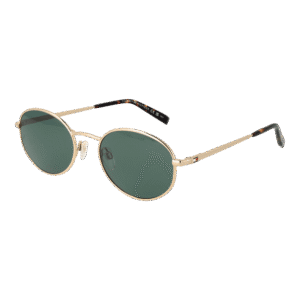 Tommy Hilfiger Oval Sonnenbrille TH 2219/S 55J5GQT in Gold – 45° Seitenansicht