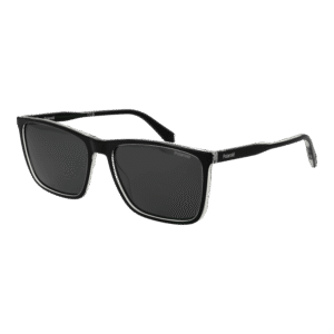 Polaroid Rechteck Sonnenbrille PLD 4180/S 587C5M9 in Schwarz – 45° Seitenansicht