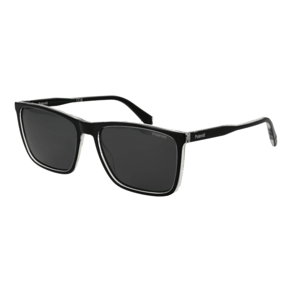 Polaroid Rechteck Sonnenbrille PLD 4180/S 587C5M9 in Schwarz – 45° Seitenansicht