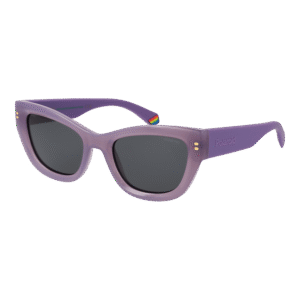 Polaroid Katzenaugen Sonnenbrille PLD 6237/S/X 52789M9 in Lila – 45° Seitenansicht