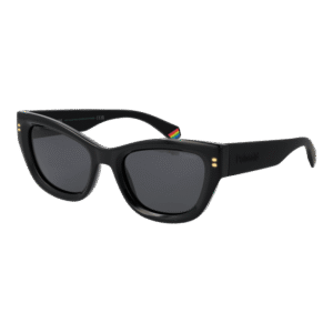 Polaroid Katzenaugen Sonnenbrille PLD 6237/S/X 52807M9 in Schwarz – 45° Seitenansicht