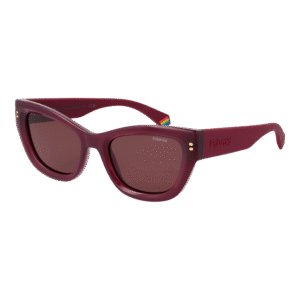Polaroid Katzenaugen Sonnenbrille PLD 6237/S/X 528CQKL in Lila – 45° Seitenansicht