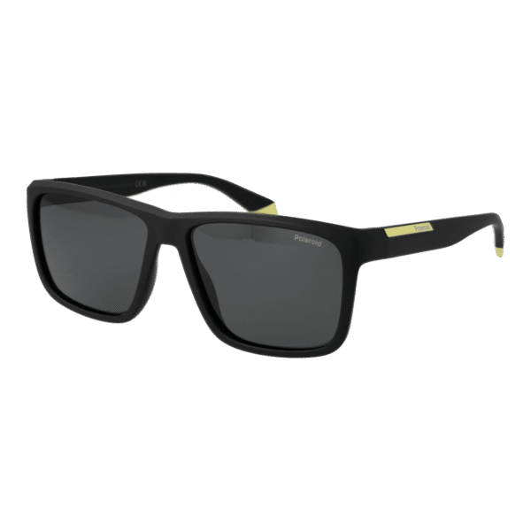Polaroid Rechteck Sonnenbrille PLD 2164/S 58003M9 in Schwarz – 45° Seitenansicht