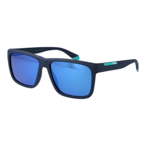 Polaroid Rechteck Sonnenbrille PLD 2164/S 58FLL5X in Blau – 45° Seitenansicht