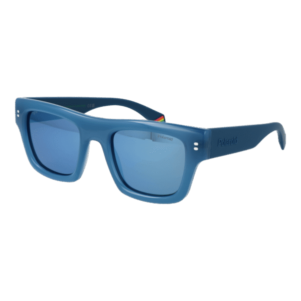 Polaroid Rechteck Sonnenbrille PLD 6238/S/X 51MVU5X in Blau – 45° Seitenansicht