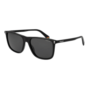 Polaroid Rechteck Sonnenbrille PLD 6232/S 55807M9 in Schwarz – 45° Seitenansicht
