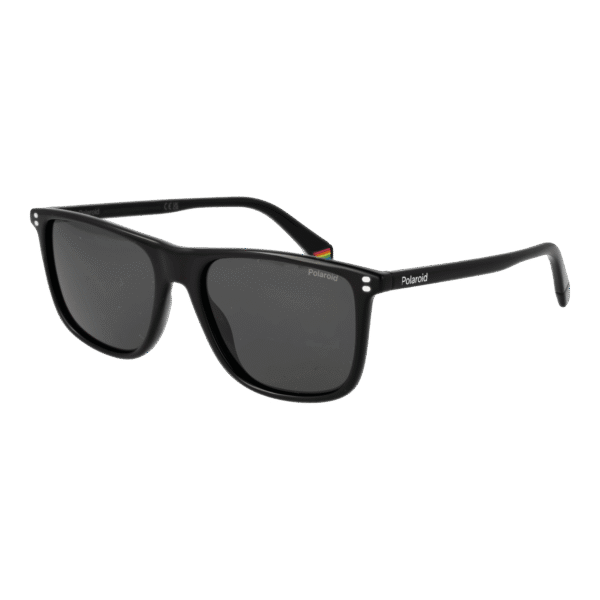 Polaroid Rechteck Sonnenbrille PLD 6232/S 55807M9 in Schwarz – 45° Seitenansicht