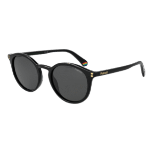 Polaroid Rund Sonnenbrille PLD 6233/S 51807M9 in Schwarz – 45° Seitenansicht