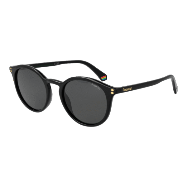 Polaroid Sonnenbrille PLD 6233/S 51807M9 – 45° Seitenansicht Polaroid Rund Sonnenbrille PLD 6233/S 51807M9 in Schwarz – 45° Seitenansicht