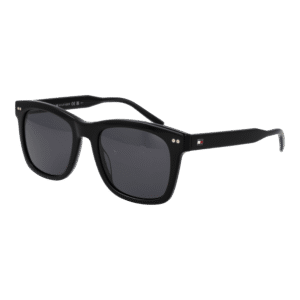 Tommy Hilfiger Rechteck Sonnenbrille TH 2184/S 52807IR in Schwarz – 45° Seitenansicht